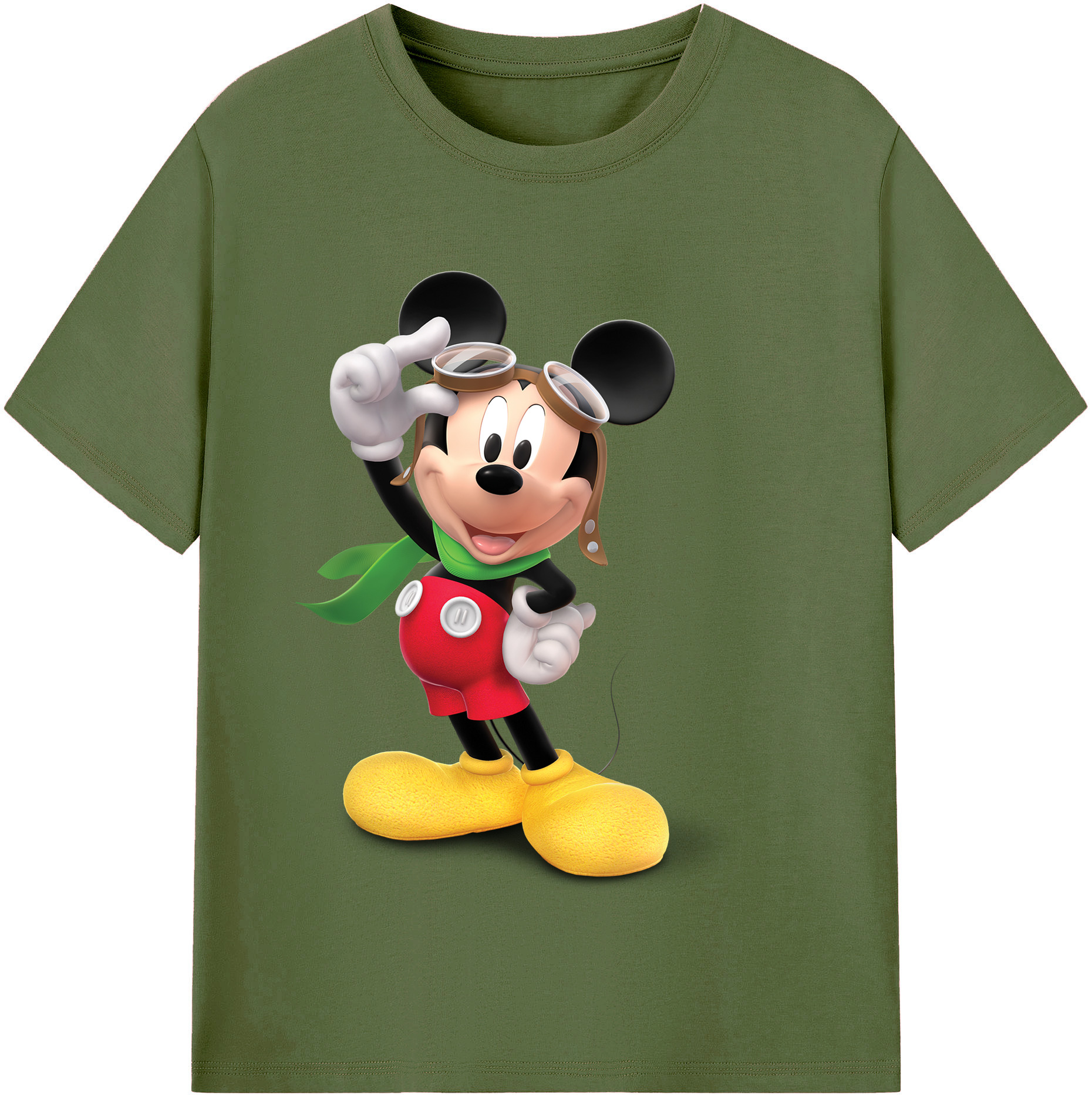 （画像用） ミッキーマウス Mickey Mouse 綿100％半袖Tシャツ（フロントプリント）